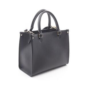 Louis Vuitton Calfskin Bag Grained Lock Leather Go Black Shoulder Noir